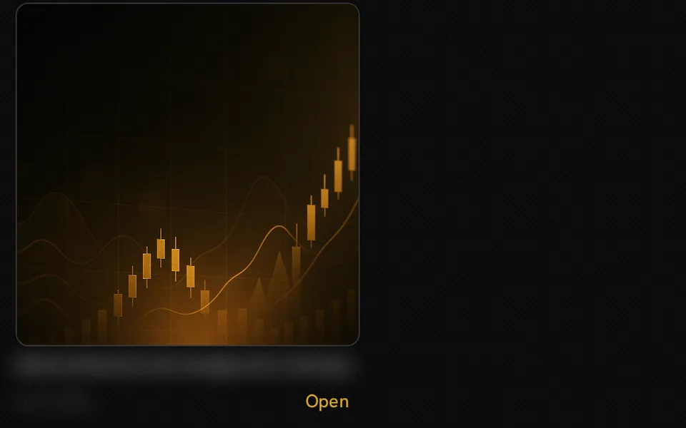 Saved gold financial-chart illustration in Library with an Open control and masked filename and date