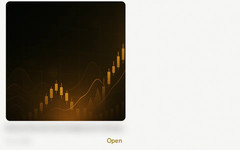 Saved gold financial-chart illustration in Library with an Open control and masked filename and date